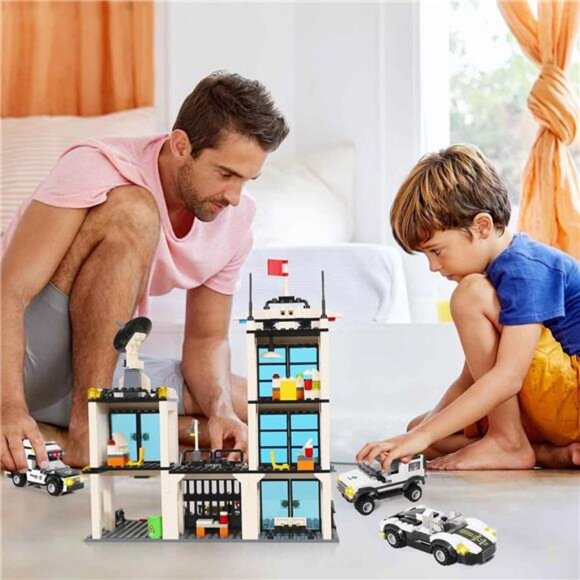 736 Pieces City Police Station & Car Building Blocks Set, with 3 Police Car - Picture 5 of 7